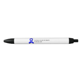 Blauw Bewustzijnslint Witte Hart Fundraiser Zwarte Inkt Pen
