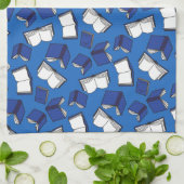 Blauw bibliotheekpatroon Librarian Theedoek (Gevouwen)