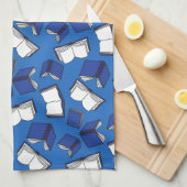 Blauw bibliotheekpatroon Librarian Theedoek (Quarter Fold)