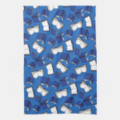 Blauw bibliotheekpatroon Librarian Theedoek (Verticaal)