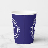 Blauw Bier Badge Verlovingsfeest Papieren Bekers (Rechts)