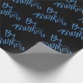 Blauw Big Brother broer broer broer of zus Typogra Cadeaupapier (Hoek)