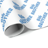 Blauw Big Brother broer broer broer typografie Cadeaupapier (Rol Hoek)