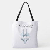 Blauw bikini strand tote bag (Achterkant)