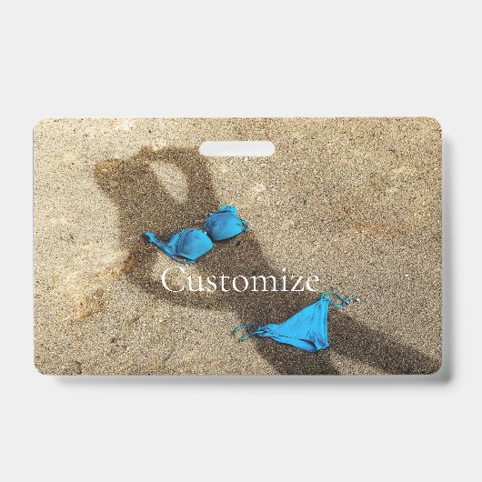 Blauw Bikini Strand Zand Thunder_Cove Badge (Voorzijde)