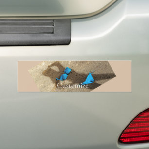 Blauw Bikini Strand Zand Thunder_Cove Bumpersticker