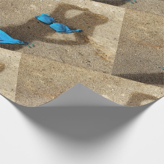 Blauw Bikini Strand Zand Thunder_Cove Cadeaupapier (Hoek)