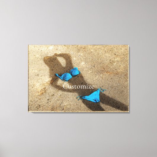Blauw Bikini Strand Zand Thunder_Cove Canvas Afdruk (Voorkant)