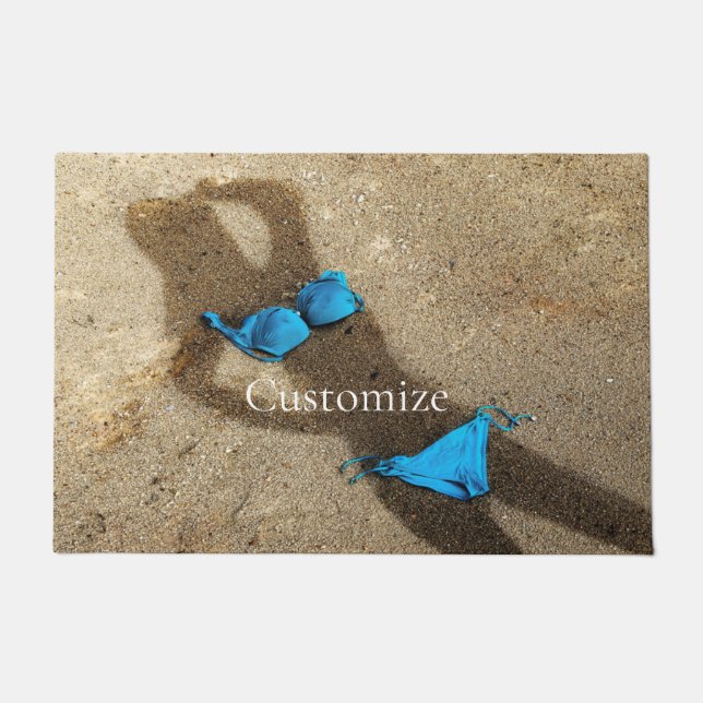 Blauw Bikini Strand Zand Thunder_Cove Deurmat (Voorkant)