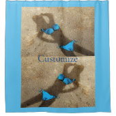 Blauw Bikini Strand Zand Thunder_Cove Douchegordijn (Voorkant)