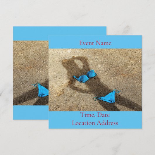 Blauw Bikini Strand Zand Thunder_Cove Kaart (Voorkant / Achterkant)