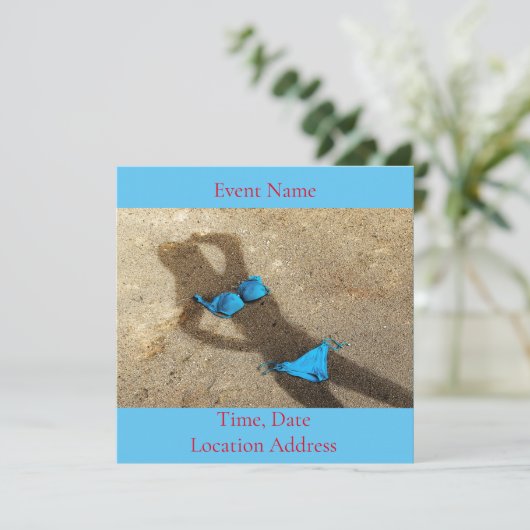 Blauw Bikini Strand Zand Thunder_Cove Kaart (Staand voorkant)