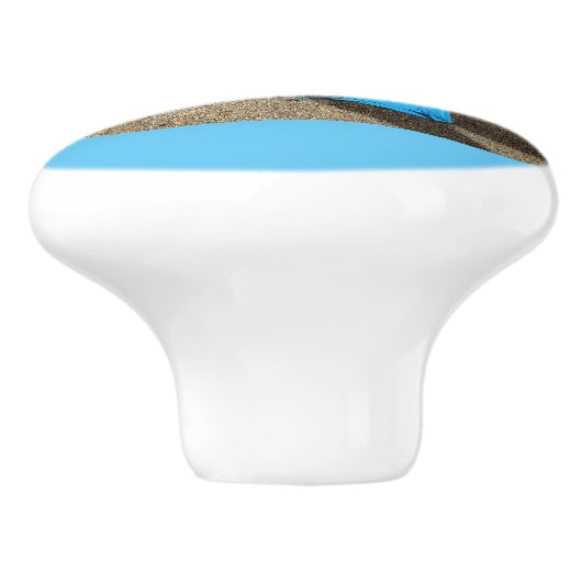 Blauw Bikini Strand Zand Thunder_Cove Keramische Knop (Zijkant)