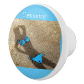Blauw Bikini Strand Zand Thunder_Cove Keramische Knop (Rechts)