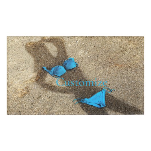 Blauw Bikini Strand Zand Thunder_Cove Naambadge (Voorkant)