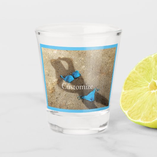 Blauw Bikini Strand Zand Thunder_Cove Shot Glas (Voorkant)