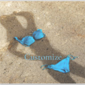 Blauw Bikini Strand Zand Thunder_Cove Sticker (Voorkant)
