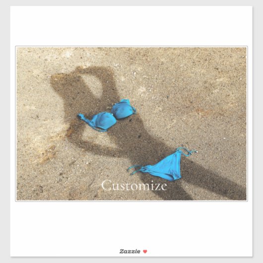 Blauw Bikini Strand Zand Thunder_Cove Sticker (Vel)