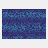 Blauw Binair Numeriek Systeem Inpakpapier Vel (Voorkant 3)