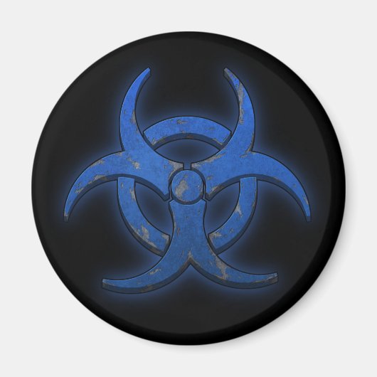 Blauw biogevaar magneet (Voorkant)