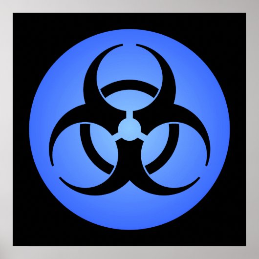 Blauw biogevaarlijk Poster (Voorkant)