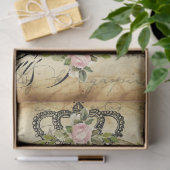 Blauw Bird & Cherry Blossom Antiek paper Ontkoppel Tissuepapier (Geschenk)