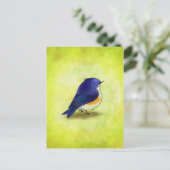 Blauw Birdie Briefkaart (Staand voorkant)