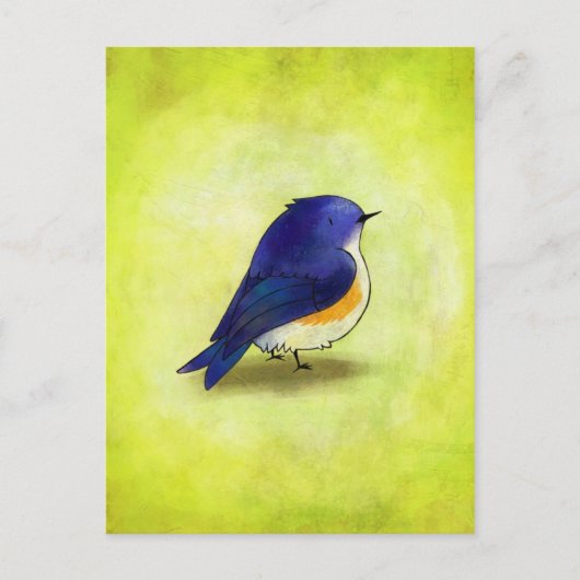 Blauw Birdie Briefkaart (Voorkant)