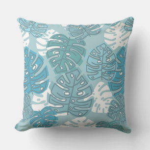 Blauw blad buitenkussen