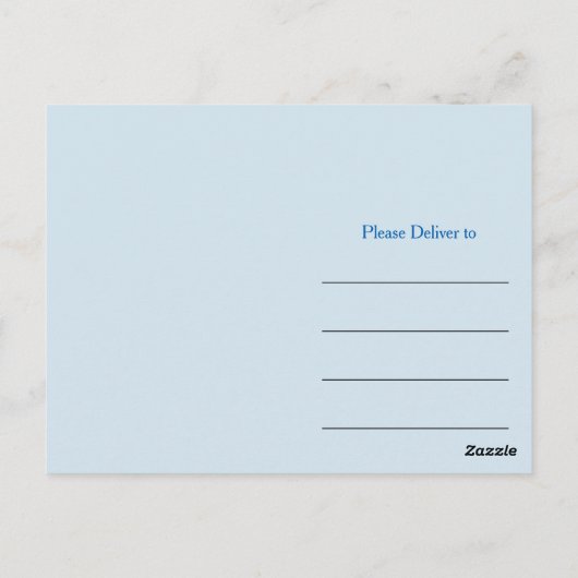 Blauw blad Dank u Briefkaart (Achterkant)