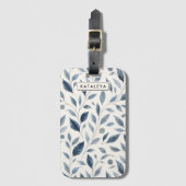 Blauw Blad Gepersonaliseerd Bagagelabel (Voorkant (verticaal))