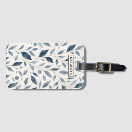 Blauw Blad Gepersonaliseerd Bagagelabel