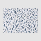 Blauw blad gepersonaliseerd elegant tissuepapier (Voorkant)