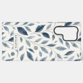 Blauw Blad Gepersonaliseerd Samsung Galaxy Hoesje (Achterkant horizontaal)