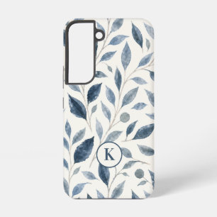 Blauw Blad Gepersonaliseerd Samsung Galaxy Hoesje