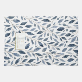 Blauw blad gepersonaliseerde elegante keukenhanddo theedoek