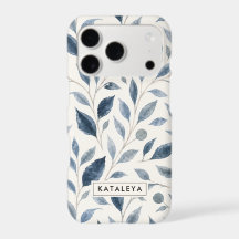 Blauw blad gepersonaliseerde iPhone / iPad hoesje