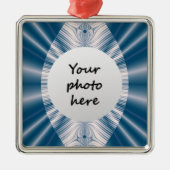 Blauw Blad Kerst Ornamenten (Voorkant)