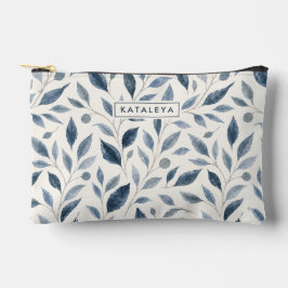 Blauw blad met naam op maat gemaakt etui