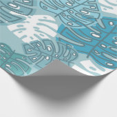 blauw blad met verpakkingspapier cadeaupapier (Hoek)