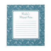 Blauw blad Mitzvah Note Notitieblok (Voorkant)