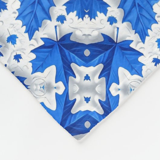Blauw Blad Patroon Dekbed Fleece Deken (Hoek)