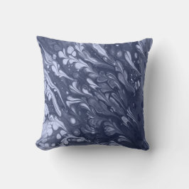 Blauw blad patroon kussen