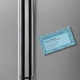 Blauw blad tweetalig magnetisch visitekaartje