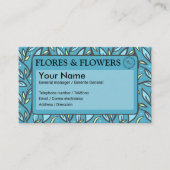 Blauw blad tweetalig visitekaartje (Voorkant)