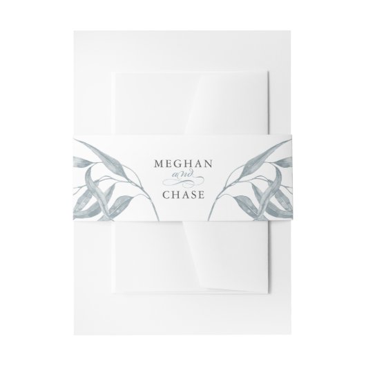 blauw blad uitnodigingen wikkel (Voorkant Voorbeeld)