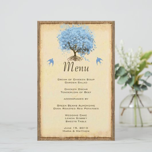 Blauw  bladerdak boven het zeevogel (Staand voorkant)