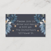 Blauw Bladeren Witte Bloem Moderne Huwelijksrecept Informatiekaartje (Voorkant)