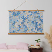 Blauw bladgoud hangend wandkleed (Slaapkamer)