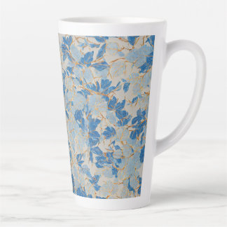 Blauw bladgoud latte mok